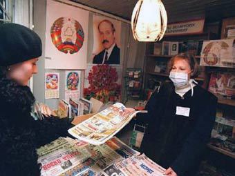 Газетный киоск в Минске, фото Reuters  Газетный киоск в Минске, фото Reuters