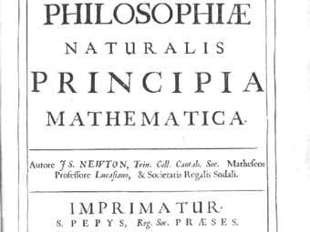 Титульный лист "Математических начал натуральной философии" Ньютона. Иллюстрация с сайта udel.edu