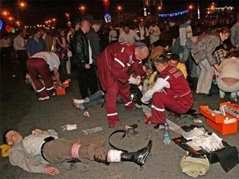 На месте взрыва в Минске. Фото AFP На месте взрыва в Минске. Фото AFP